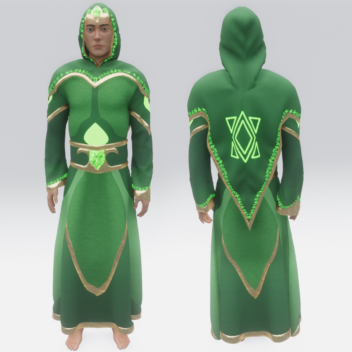 Magic Emerald Mage Robes - Male