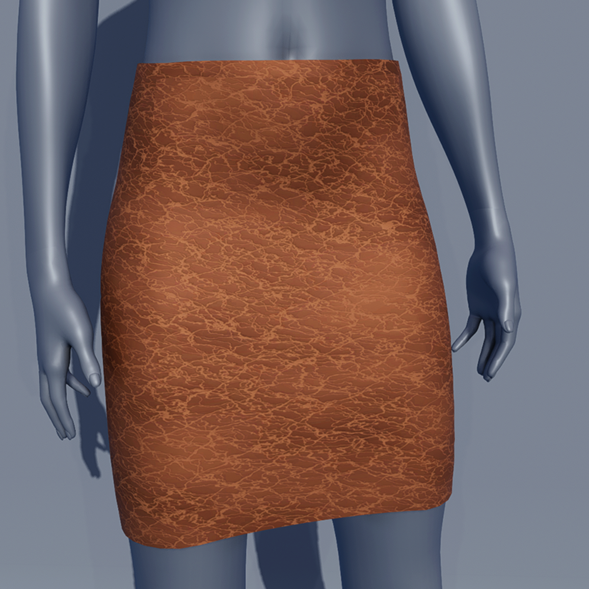 Leather Formal Skirt - Brown Hazel