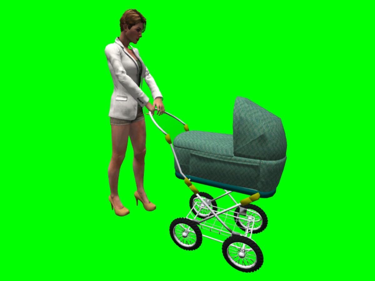 Dorti mit Kinderwagen