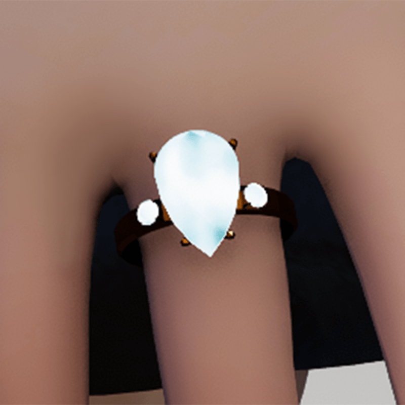 Emissive pear moonstone gold ring