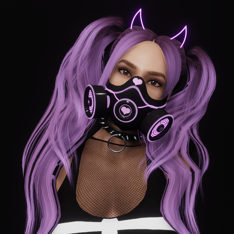 Cyber Heart Gas Mask (Lilac)