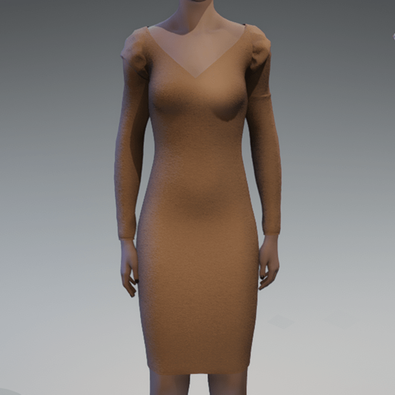 Long sleeve tan dress