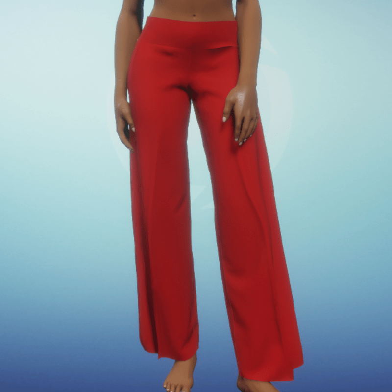 Wide Leg Pants - Red Tweed