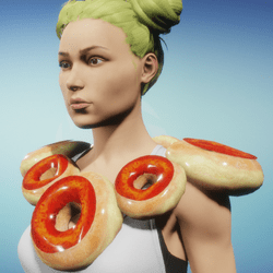 Female doughnut necklace - citrus