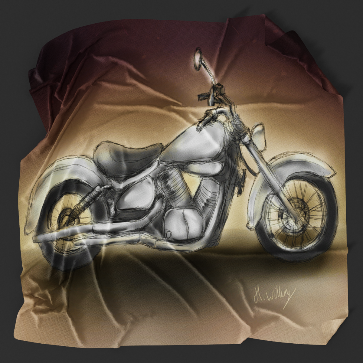 Motorbike Picnic Blanket