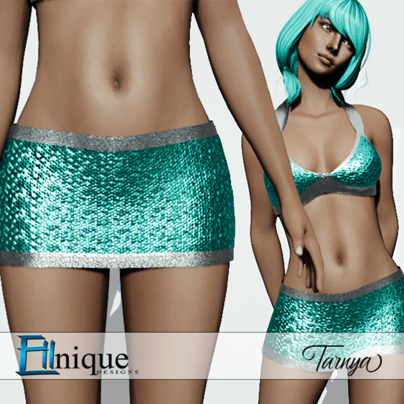 Tarnya Teal Clubbing Sequin Skirt