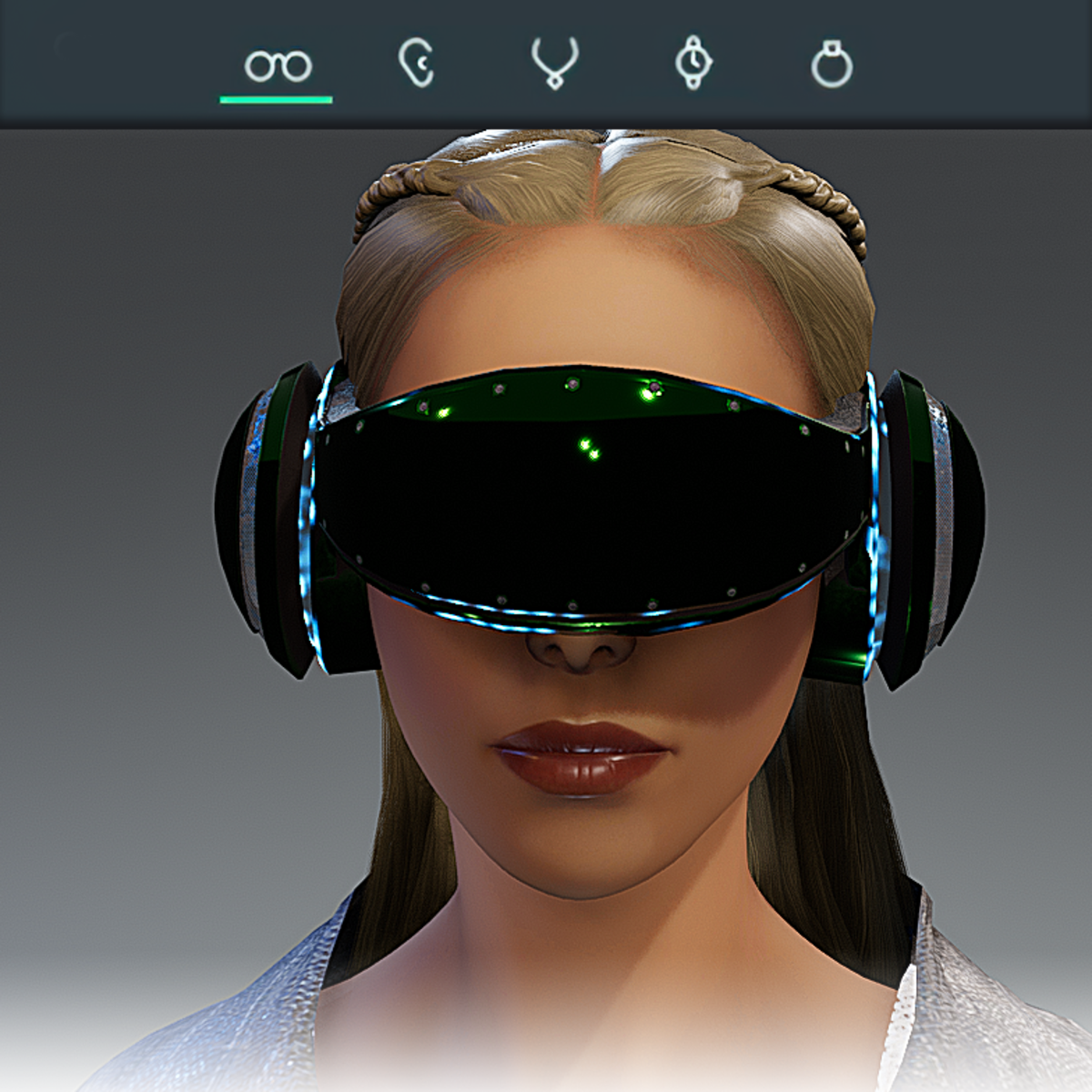 VR Glasses Pulsar- Green Chrome