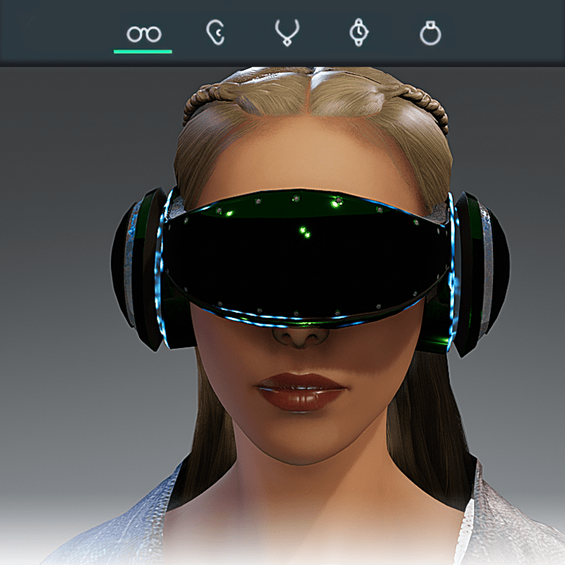 VR Glasses Pulsar- Green Chrome