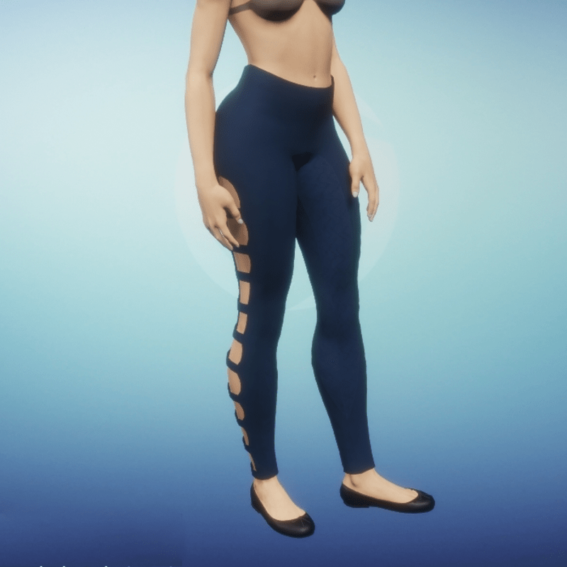 Strapped Leggings - Blue