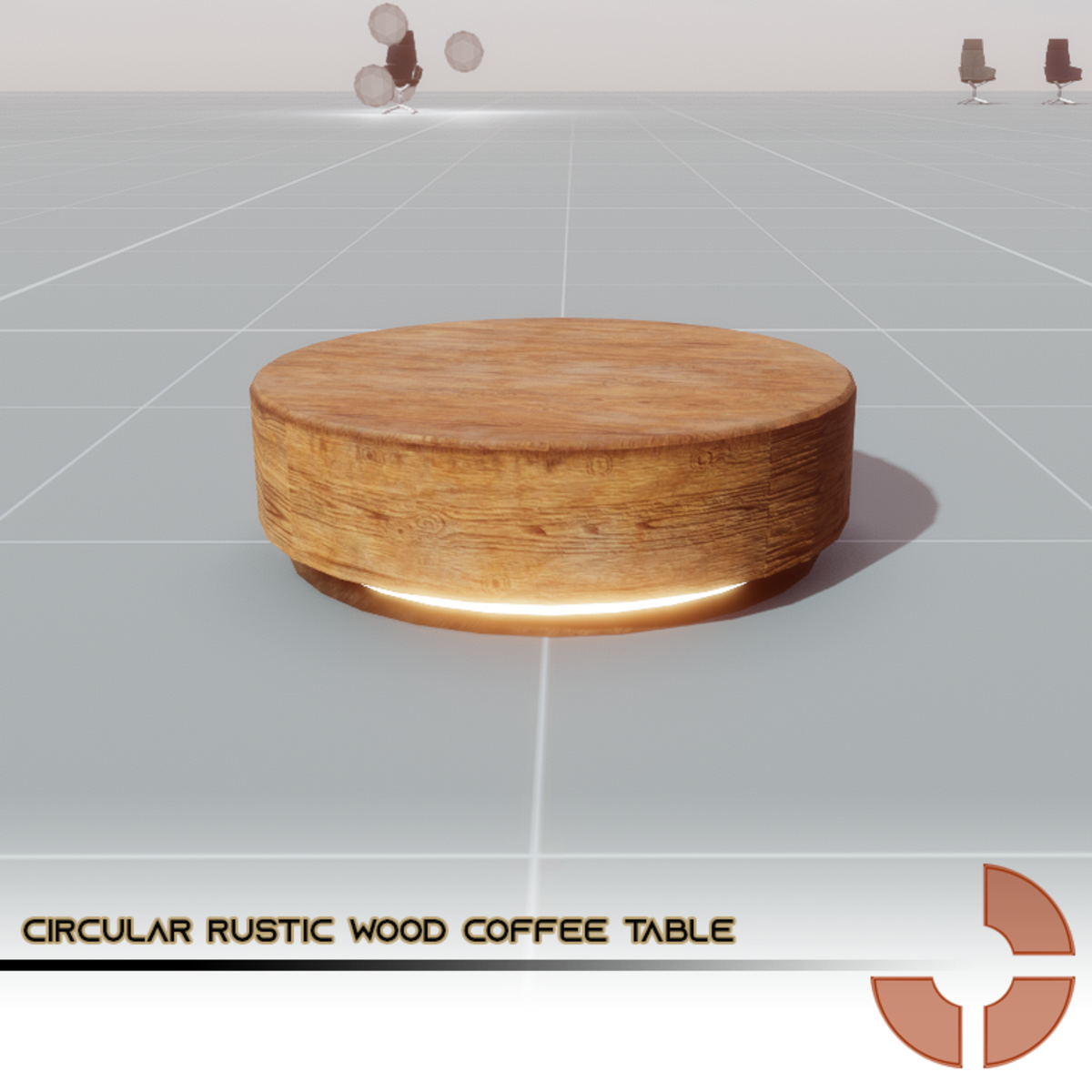 Circular Rustic Wood Coffee Table