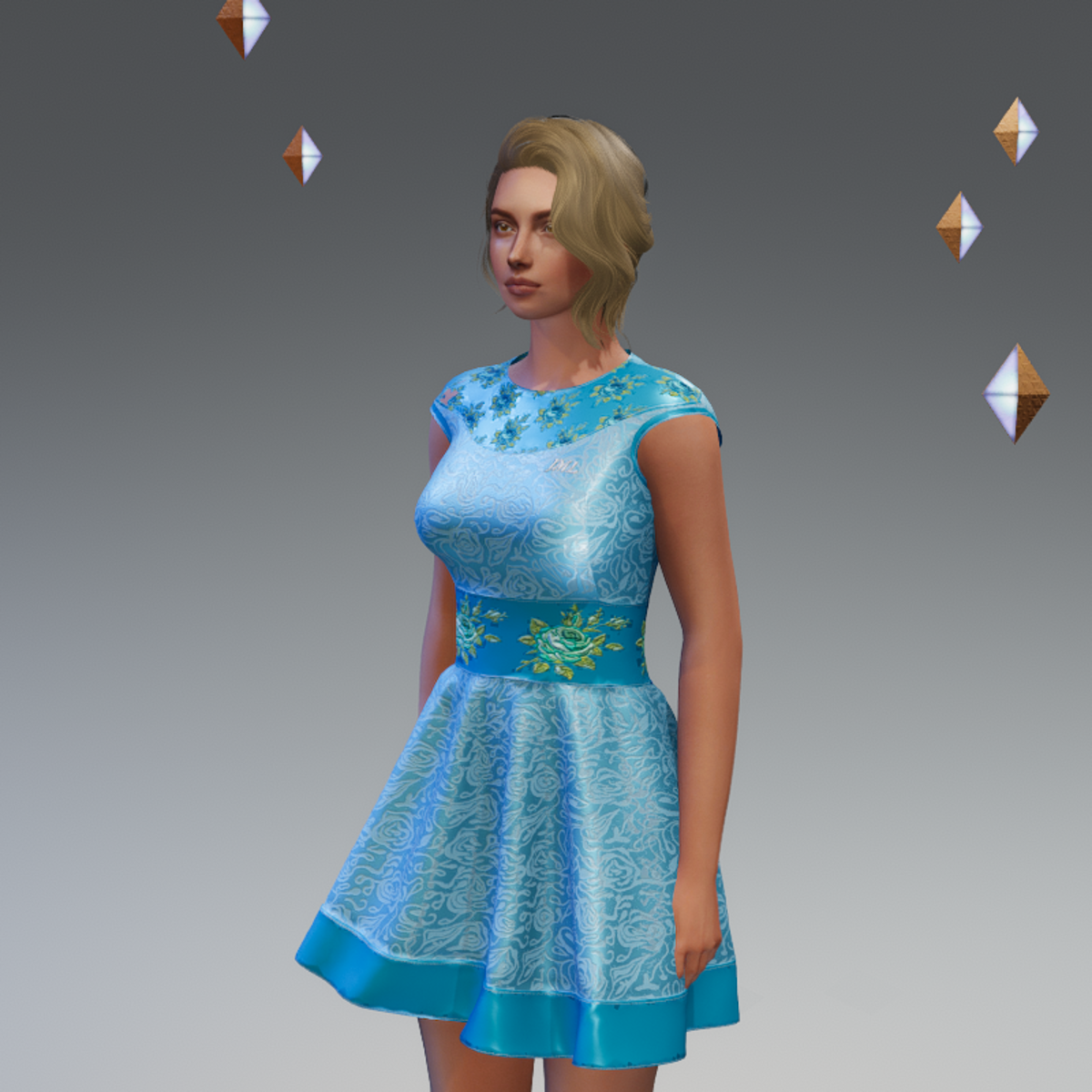 ROSE DRESS LIGHT BLUE