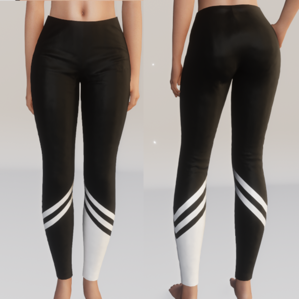 Stripped Leggings - Black and White