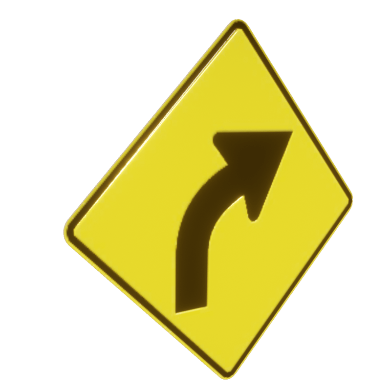 Road Curve Right - Street Sign