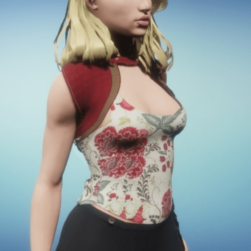 Nesti top with vest red