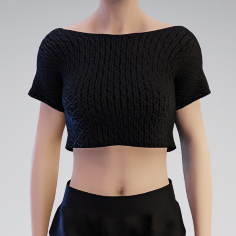 Basic black short Girlie knitted