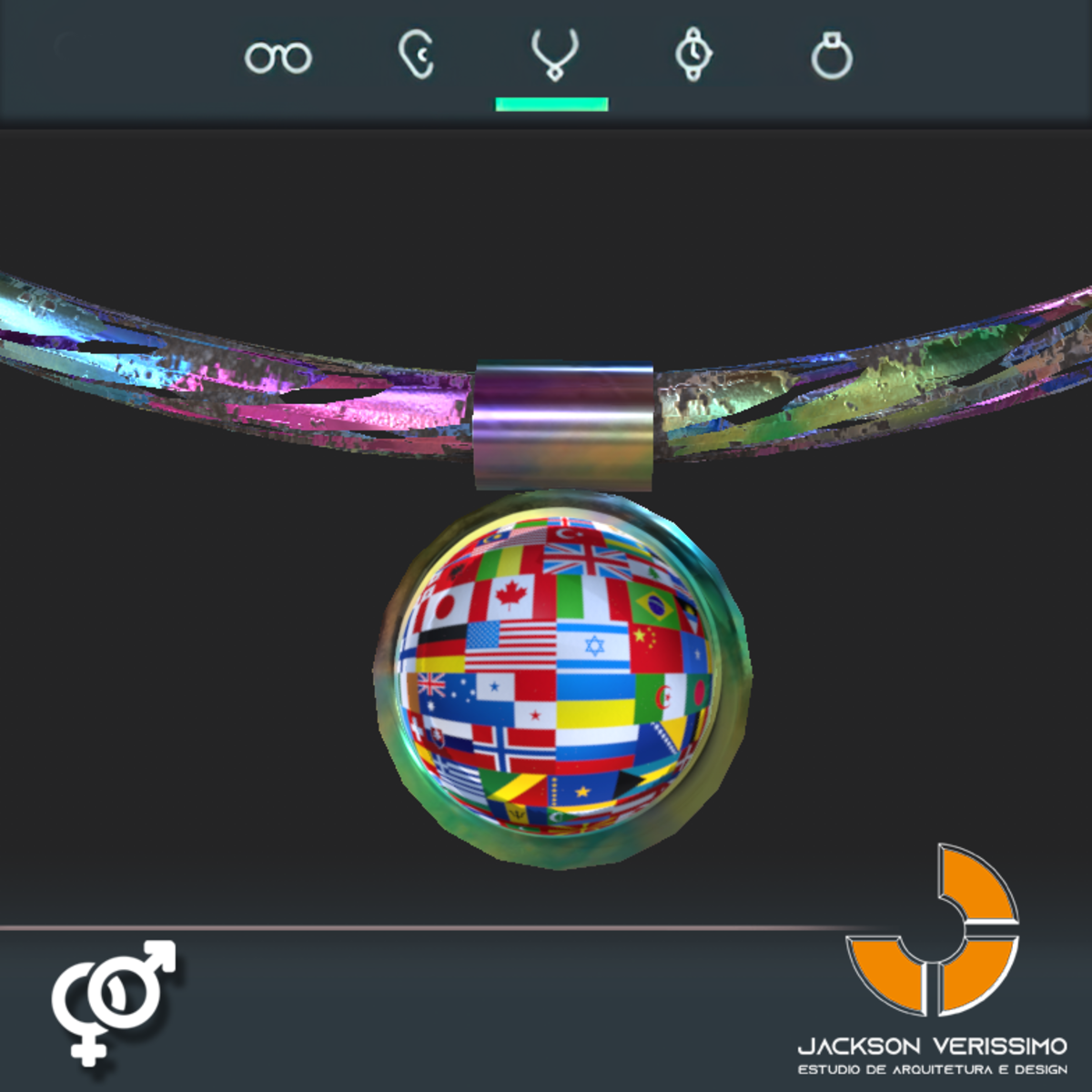 Global Necklace- Flags