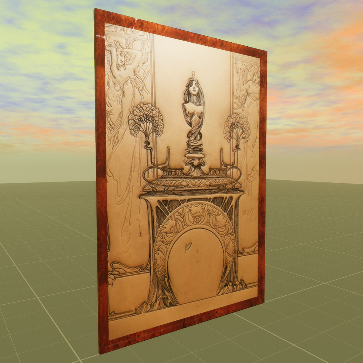 Design for a Fireplace Alphonse Mucha 1