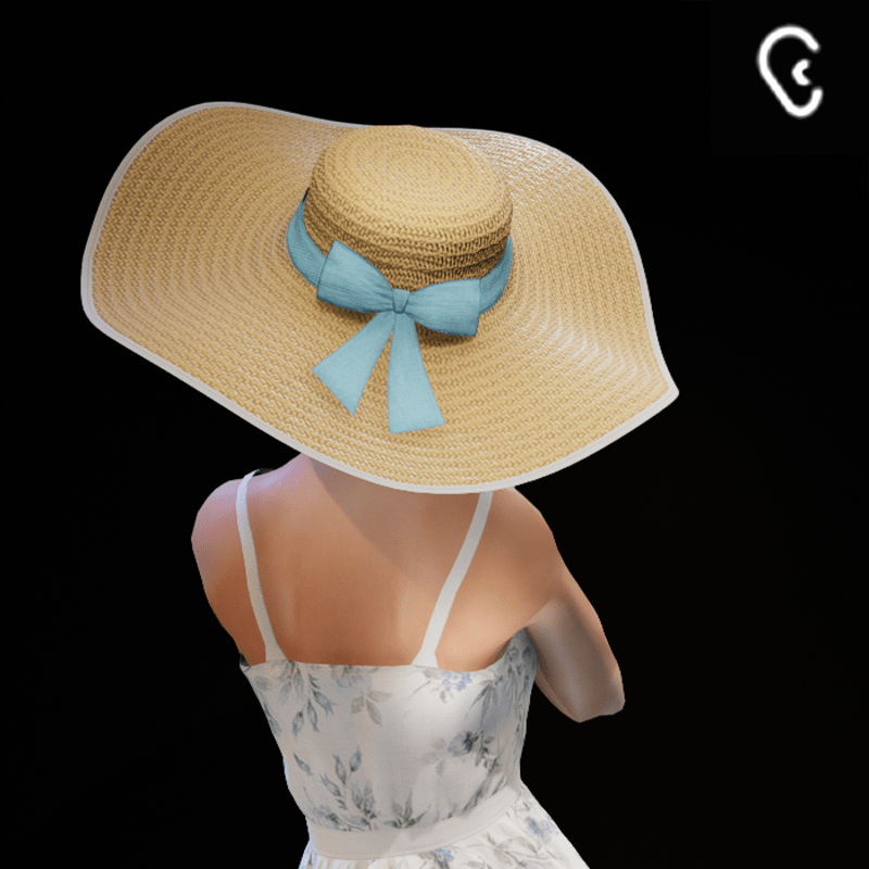 Blue - Floppy Straw Sun Hat