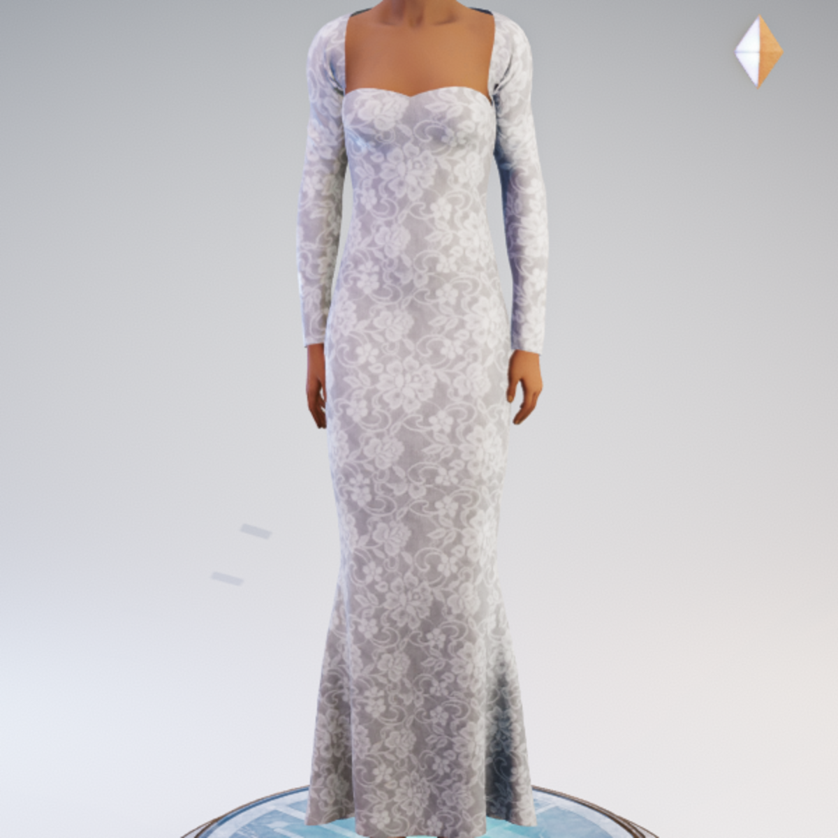Strapless Mermaid Gown and Bolero - Grey Lace