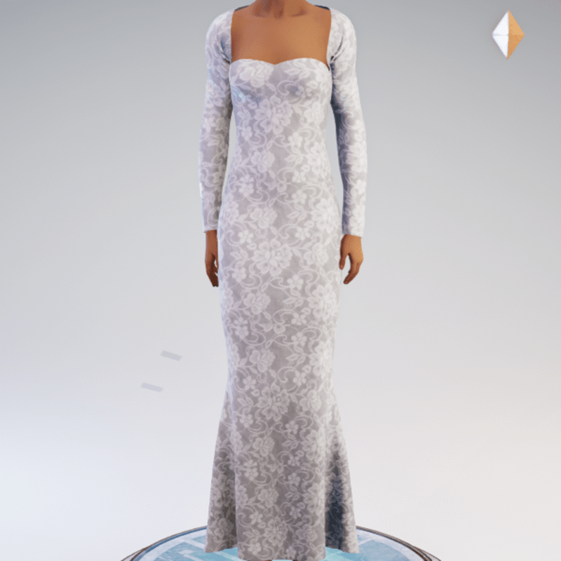 Strapless Mermaid Gown and Bolero - Grey Lace