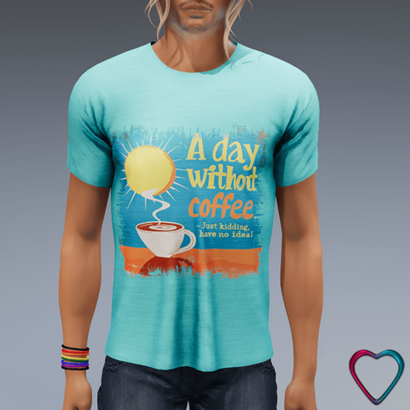 Men Tee-Shirt with Message - Without Coffee