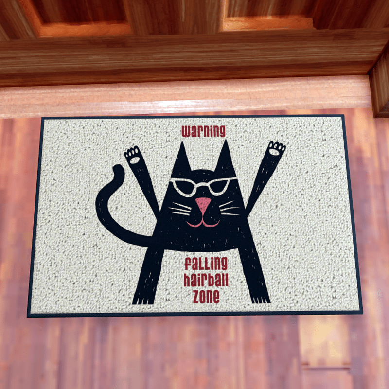 Door Mat Falling Hairball