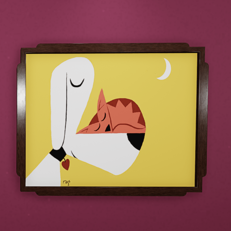 Cozy Friends Walnut Frame