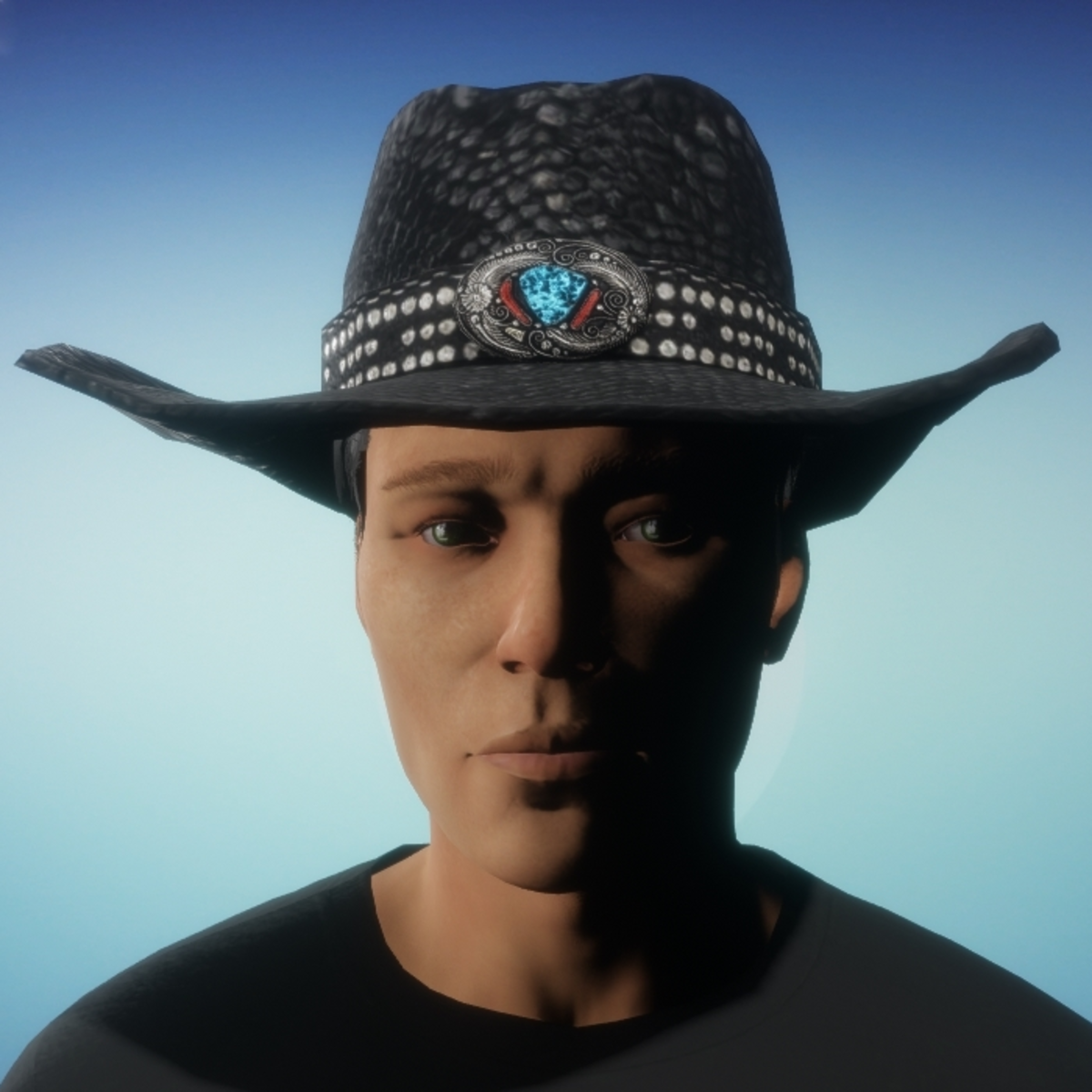 Cowboy Hat - Black Snakeskin