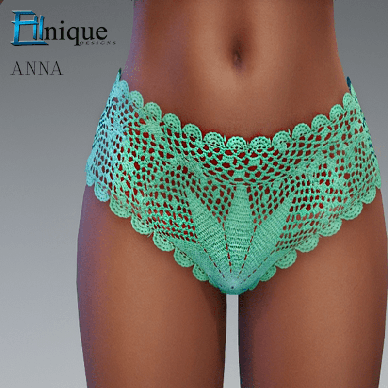 Anna Teal Crochet Bikini Pants
