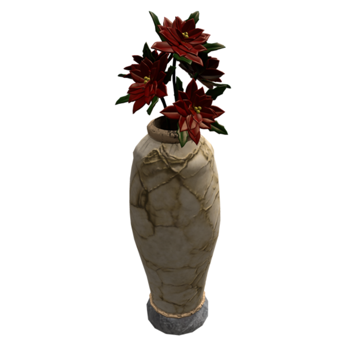 Christmas Marble Jar with poinsettia