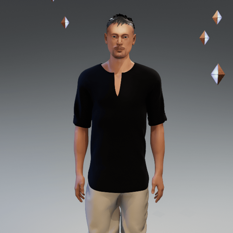 Men's loose fit shirt black