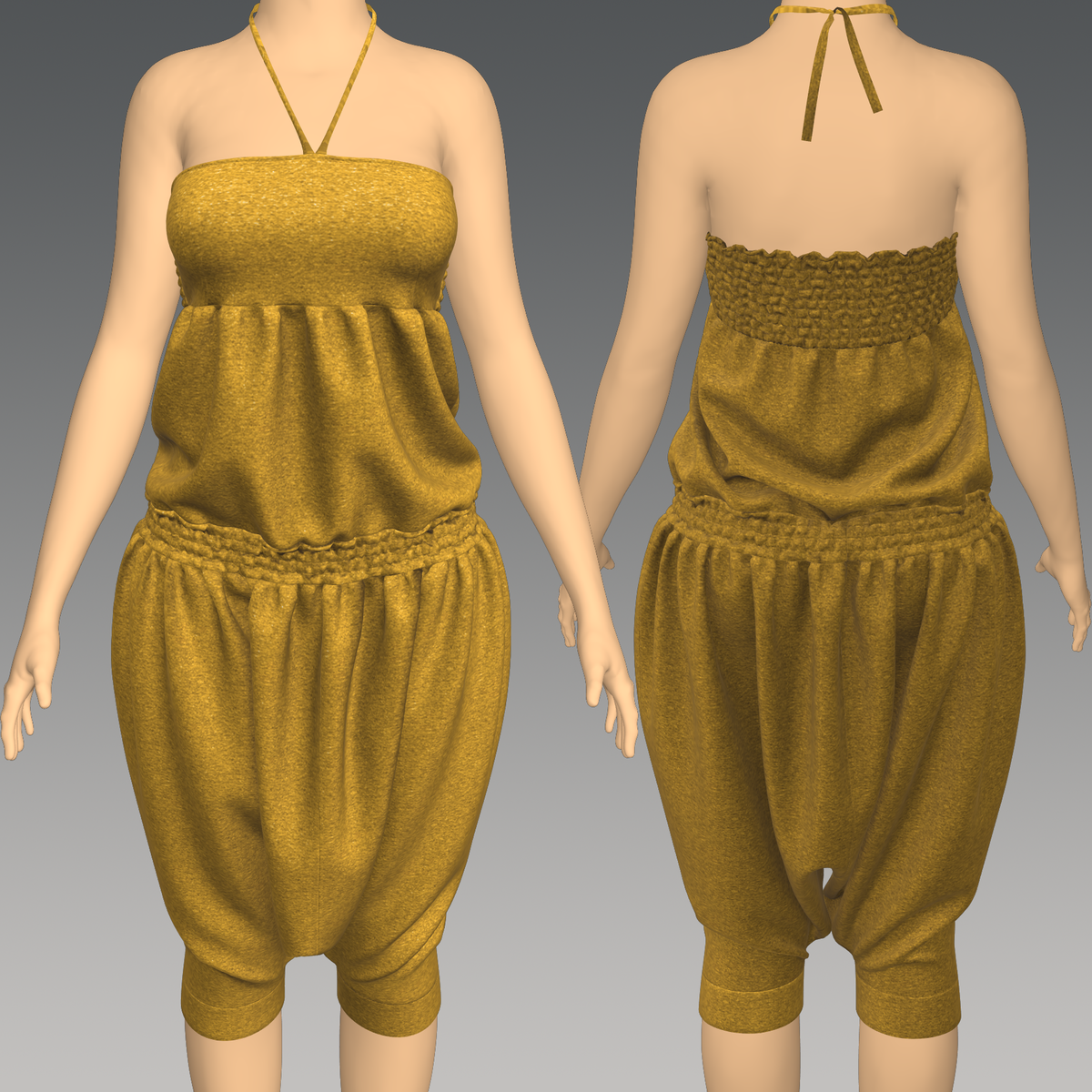 One piece jumpsuit with sarouel pants