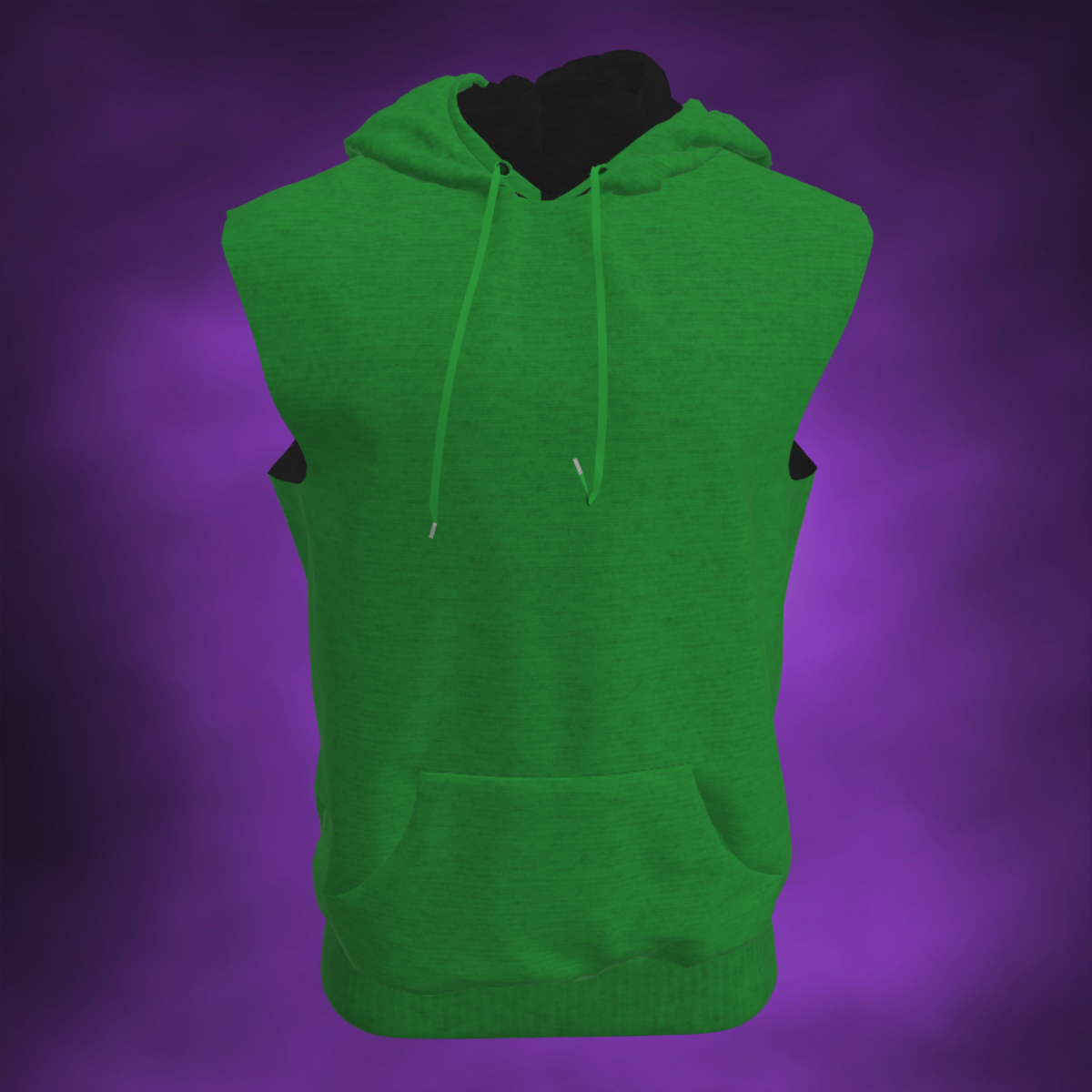 Men Sleeveless Green Hoodie