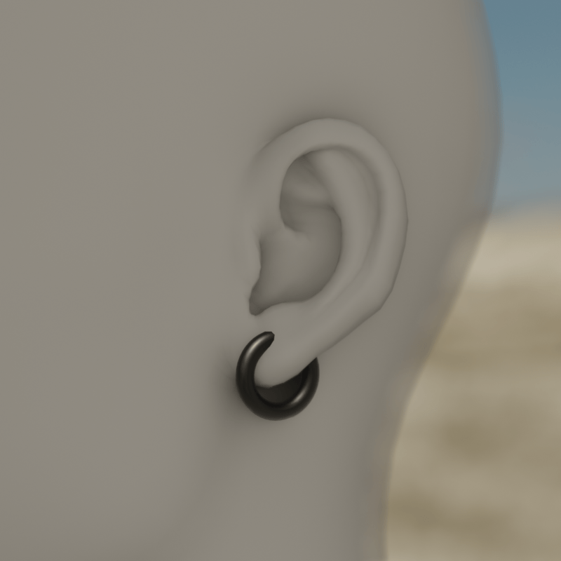 Piercing black left ear