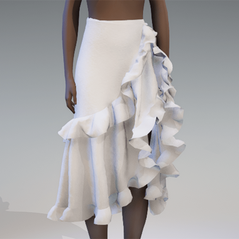 White ruffle skirt