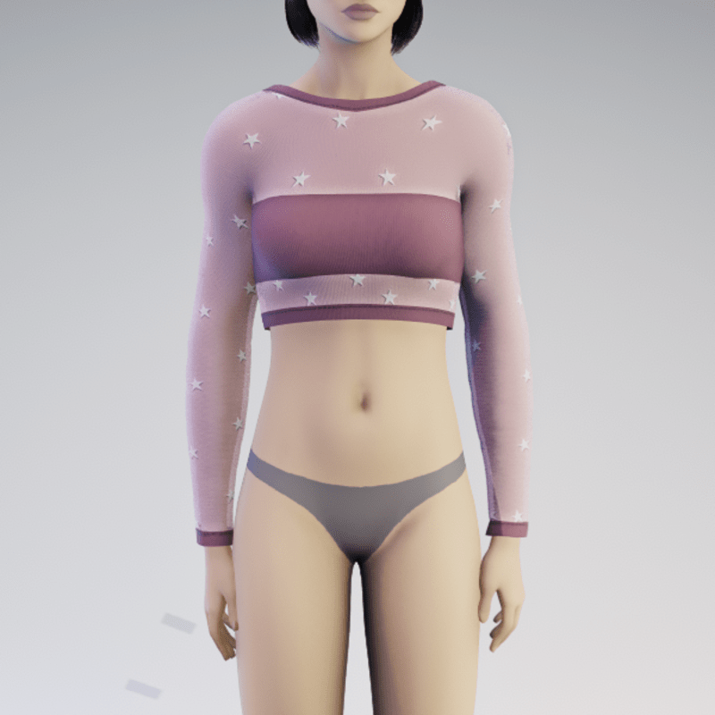 Purple Star See-Through Sweater