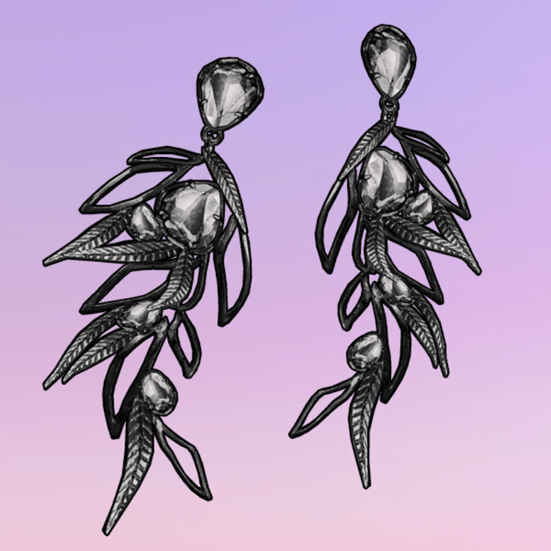 La Poesie Earrings Black