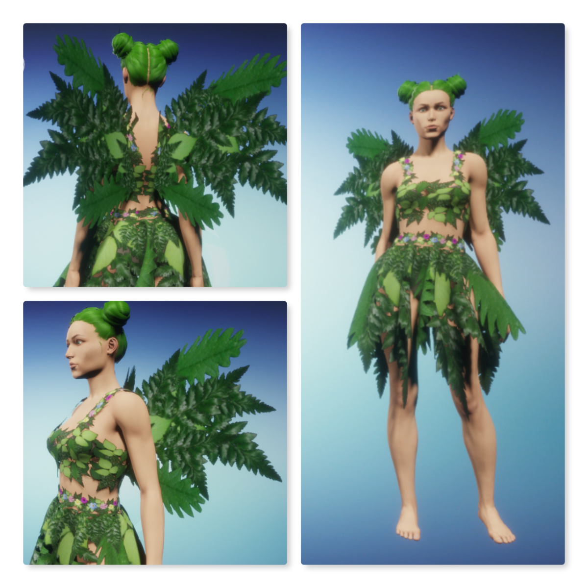 Forest Fae - Leafy Green Wings