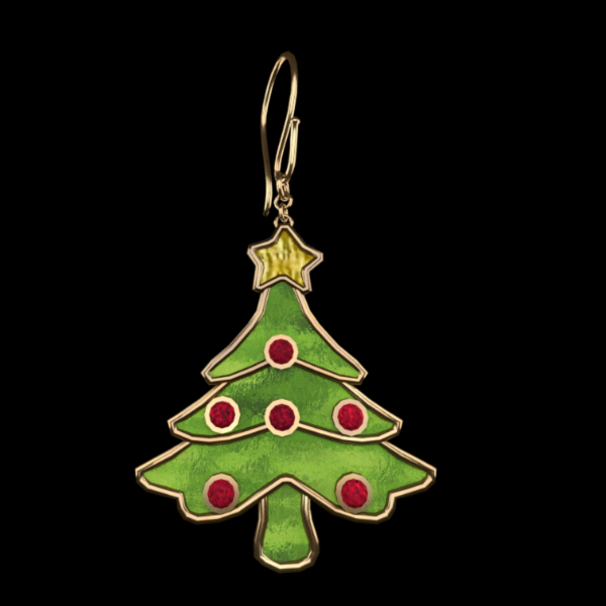 christmas earrings gold