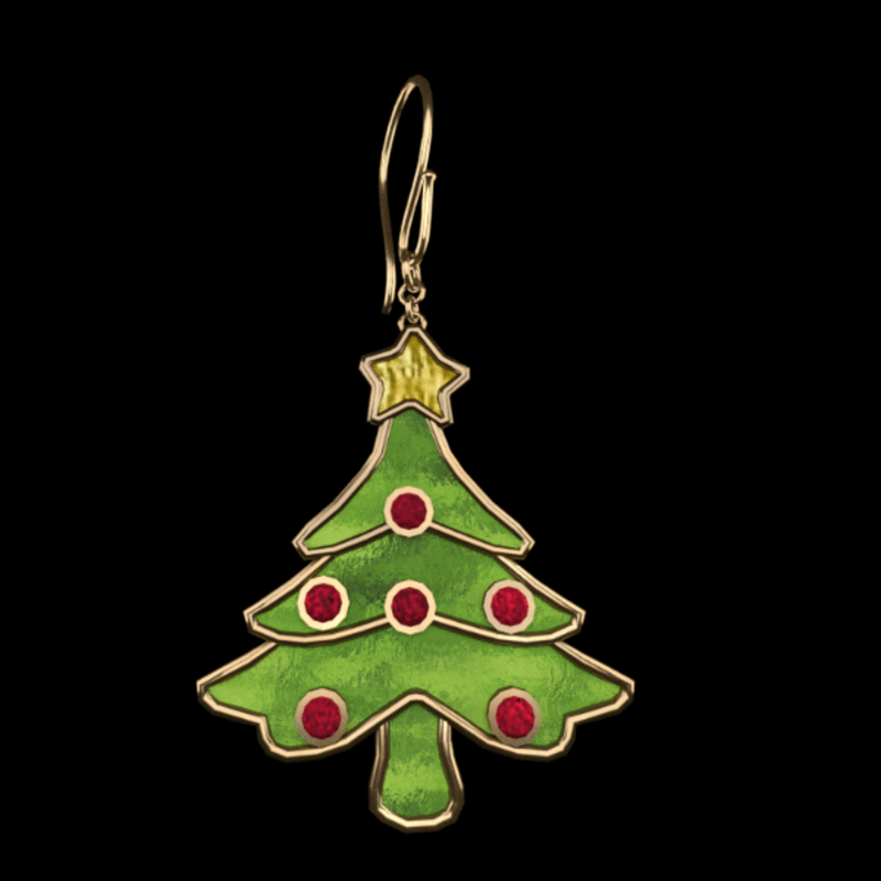 christmas earrings gold