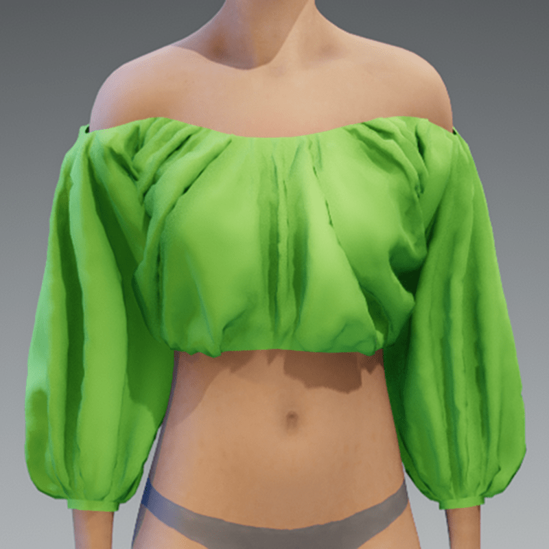 Green puff top