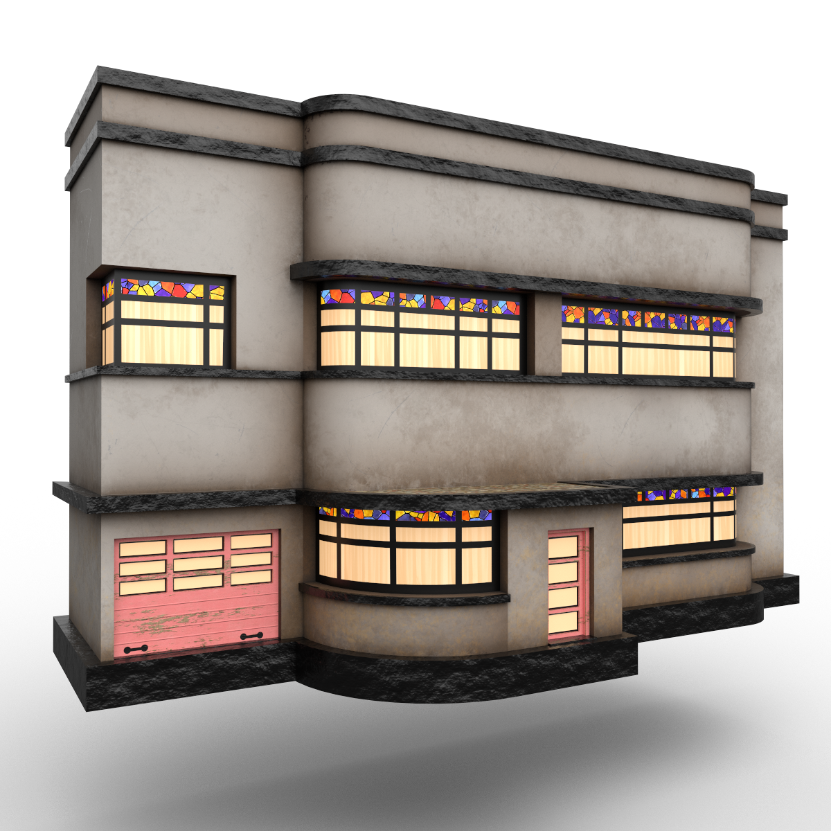 Art deco facade Right&Left (red)