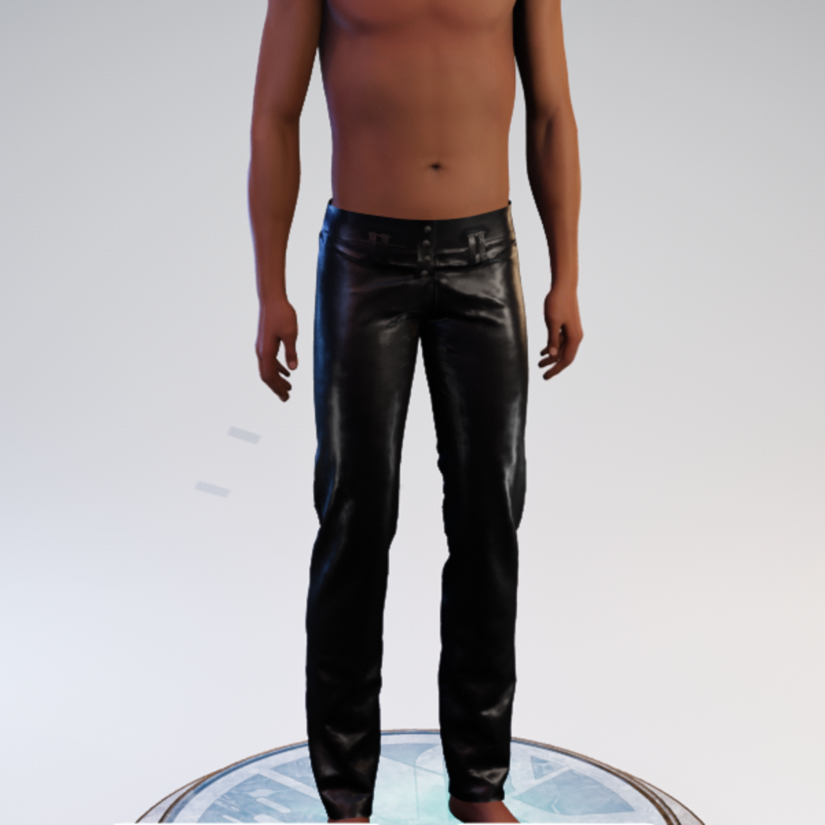 Buttoned Hip-hugger Pants - Charcoal Leather