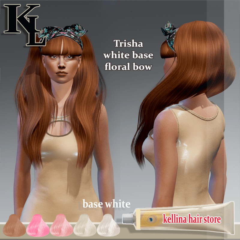 trisha hair -white base-floral
