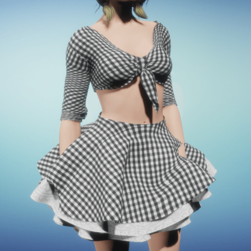 Black Gingham Crino-Skirt & Top