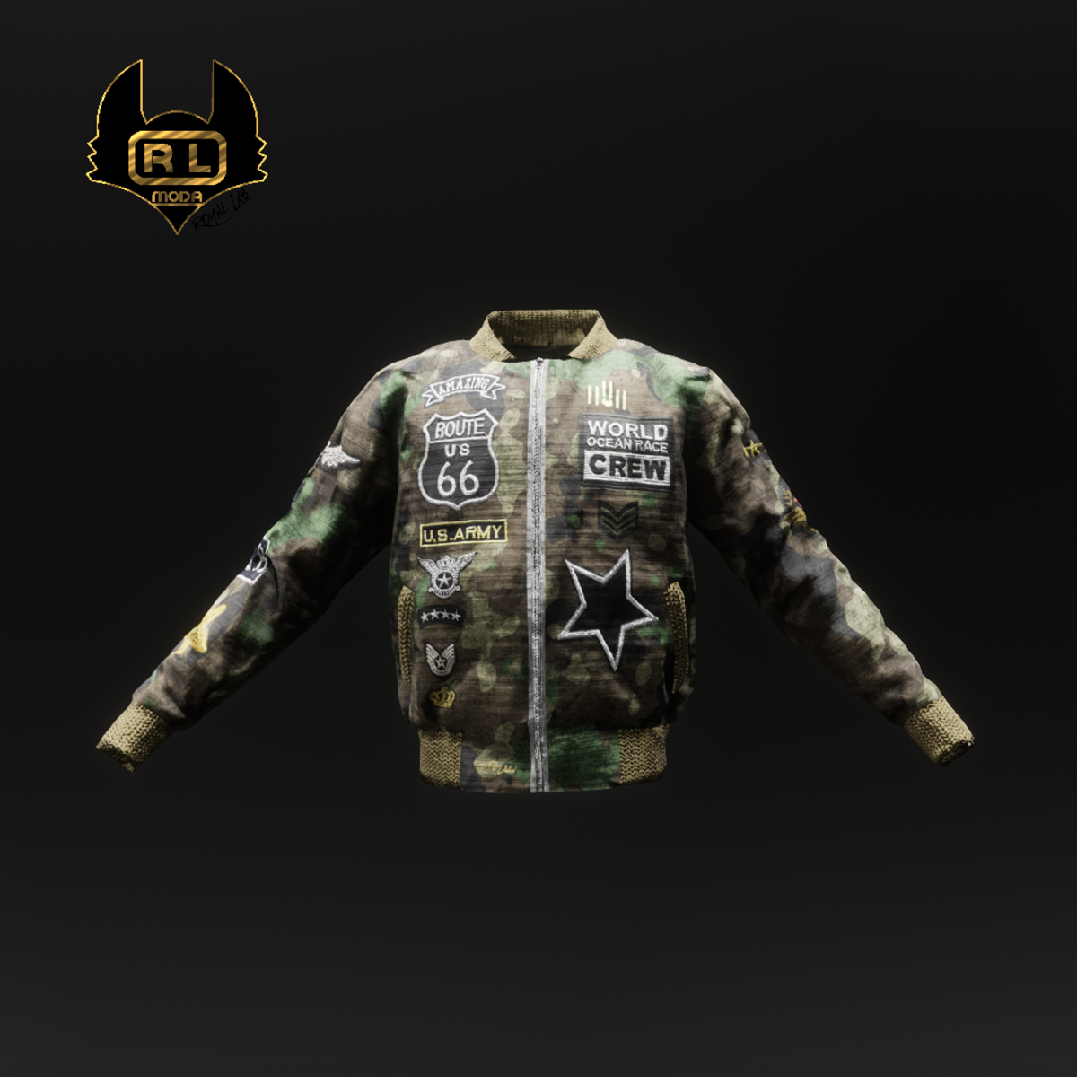 R.L.BOMBER ARMY DARK JACKET