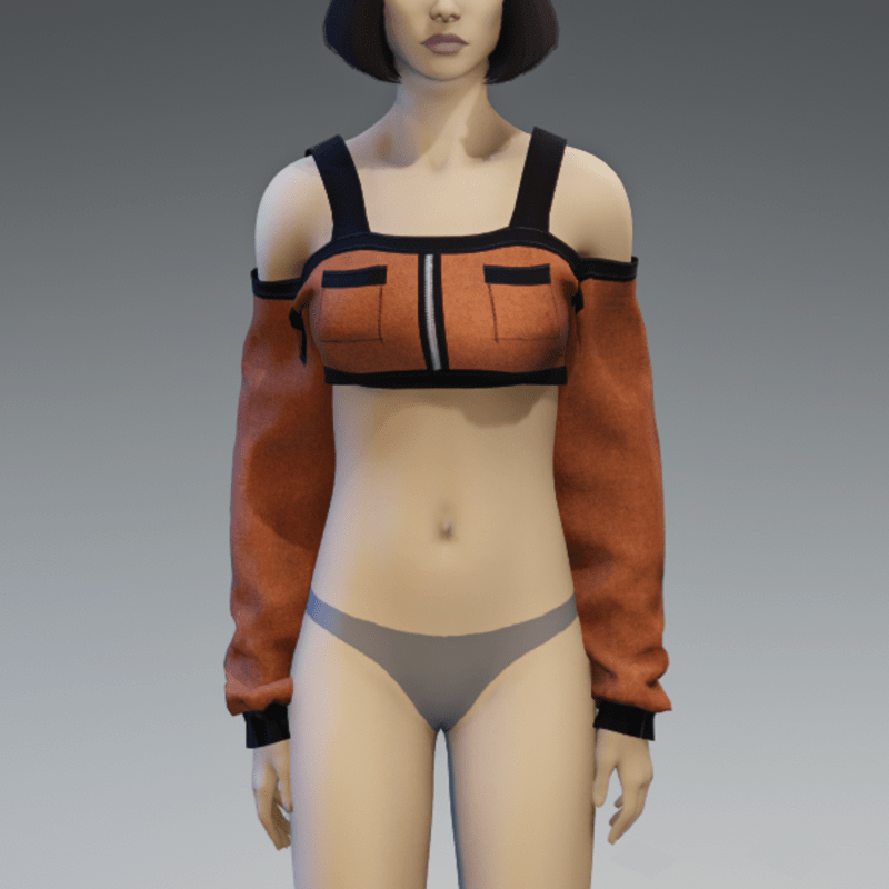 Orange Long Sleeved Off Shoulder Top