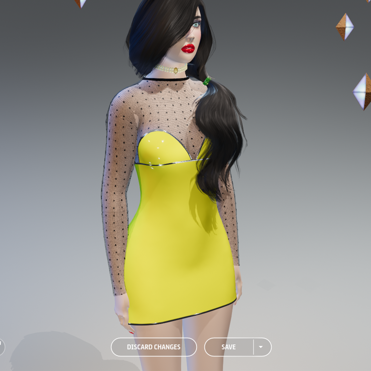 Lux-Party-Yellow and Lace Dress - Female