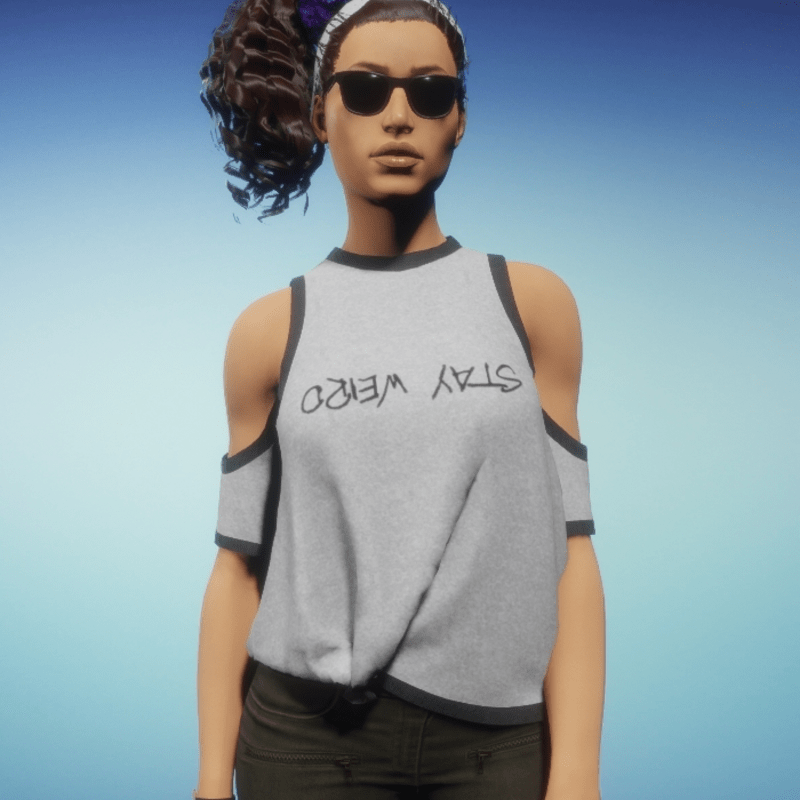 Cut Sleeve Knotted Tee - STAY WEIRD