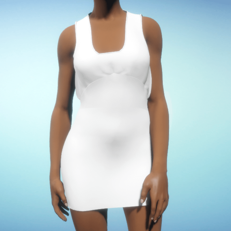 Bloused Mini Dress - White